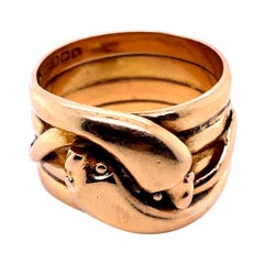 Bague serpent victorienne en or jaune 9 carats