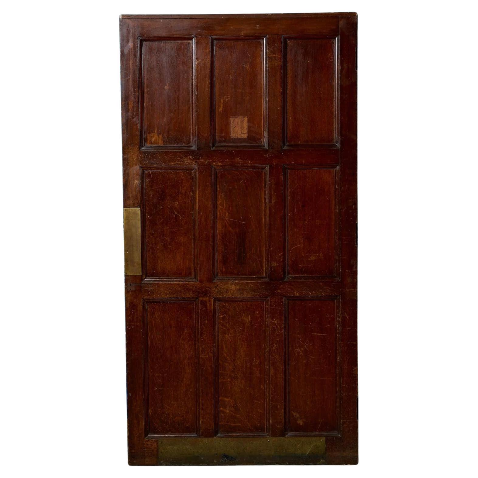 Victorian 9 Panel Oak Door For Sale