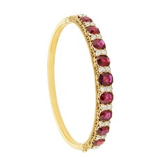 Victorian 9.00ct Ruby and Diamond Bangle, c.1880s