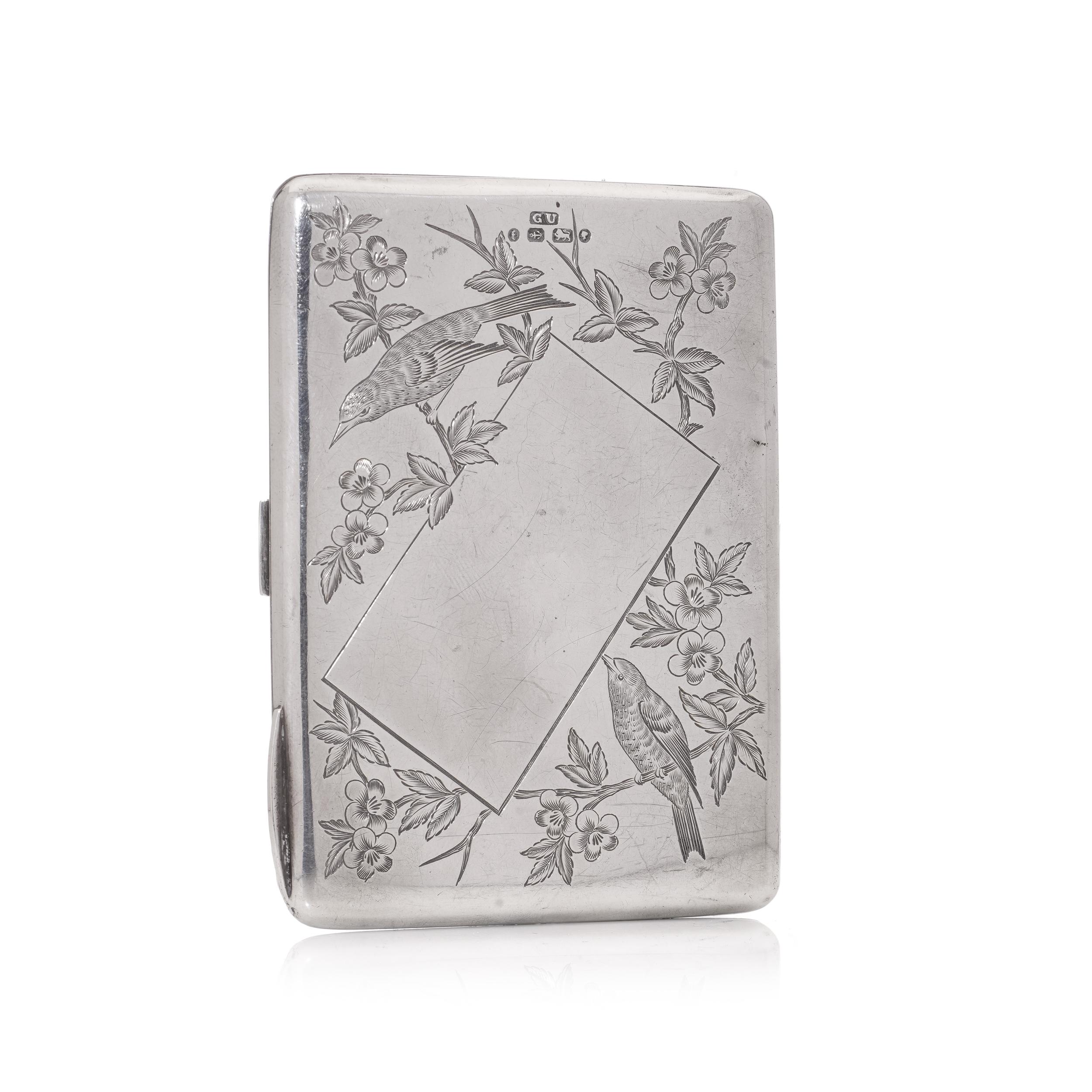 Victorian 925 sterling silver Japan inspired card case  For Sale 1