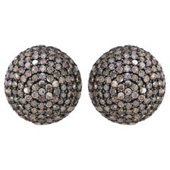 Victorian 9.48 Cttw. Diamond Double Globe Stud Earrings 