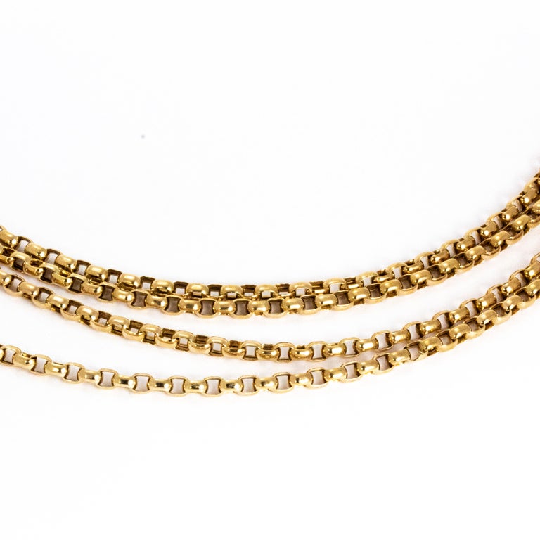 Victorian 9 Carat Gold Long Guard Chain at 1stdibs