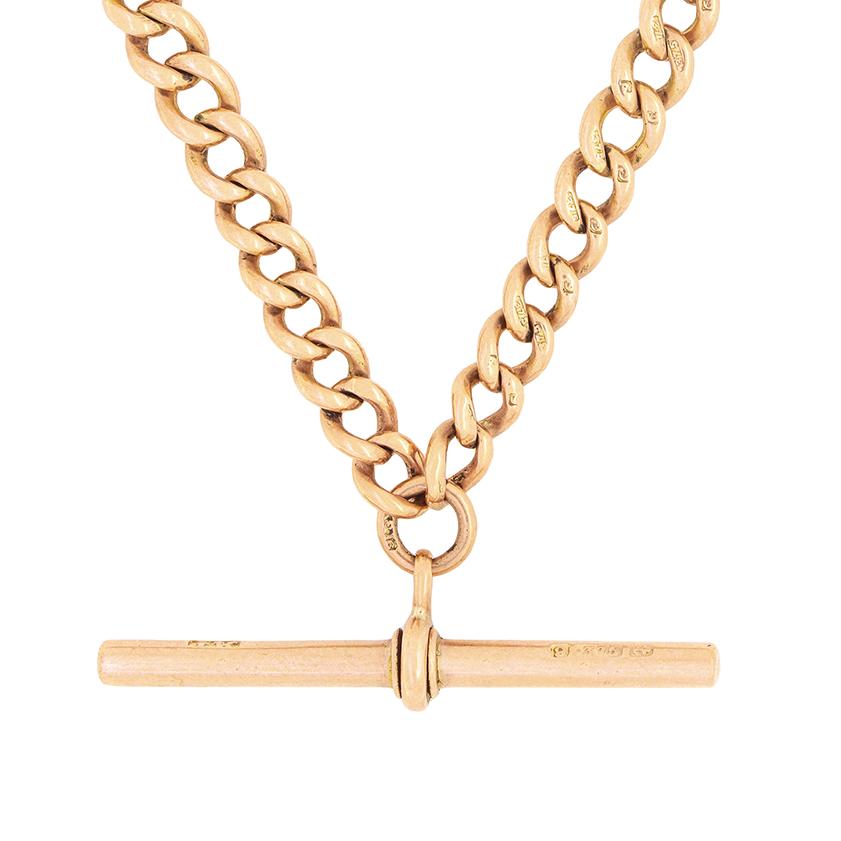 Women's or Men's Victorian 9ct Albert Chain, c.1900s For Sale