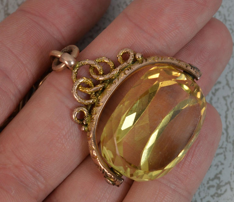 Victorian 9 Carat Gold Pocket Watch Rollerball Double Albert Chain and