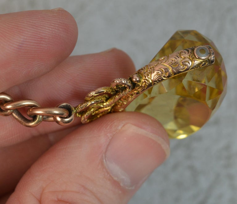 Victorian 9 Carat Gold Pocket Watch Rollerball Double Albert Chain and