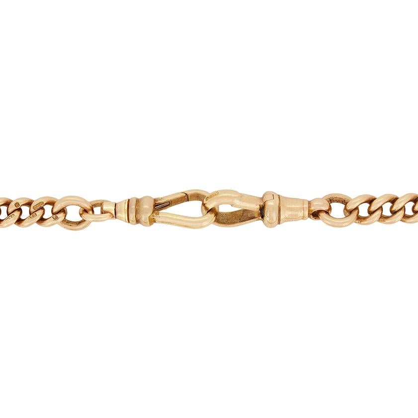Women's or Men's Victorian 9ct Gold Albert Chain, c.1900s For Sale