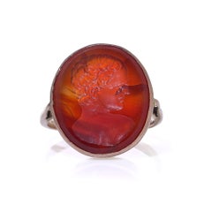 Bague victorienne en or 9ct avec camée en cornaline