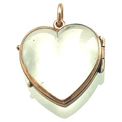 Victorian 9ct Gold Crystal Heart Locket