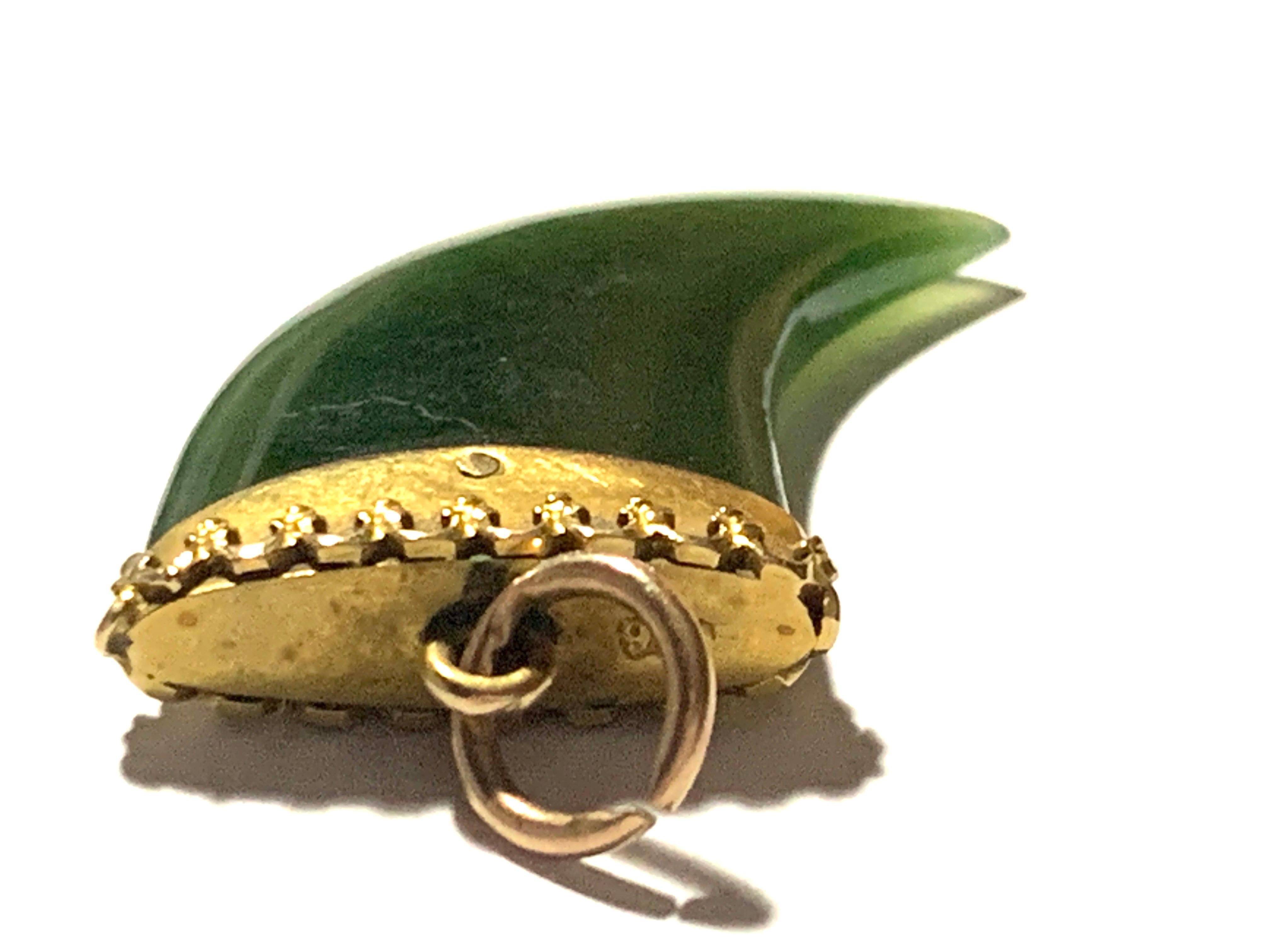 antique tiger tooth pendant