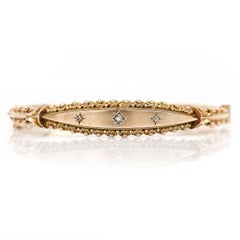 Victorian 9ct Gold Rose Cut Diamond Bracelet Bangle Circa 1890