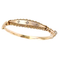 Victorian 9ct Gold Rose Cut Diamond Bracelet Bangle Circa 1890