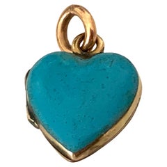 Victorian 9ct Gold Turquoise miniature Locket
