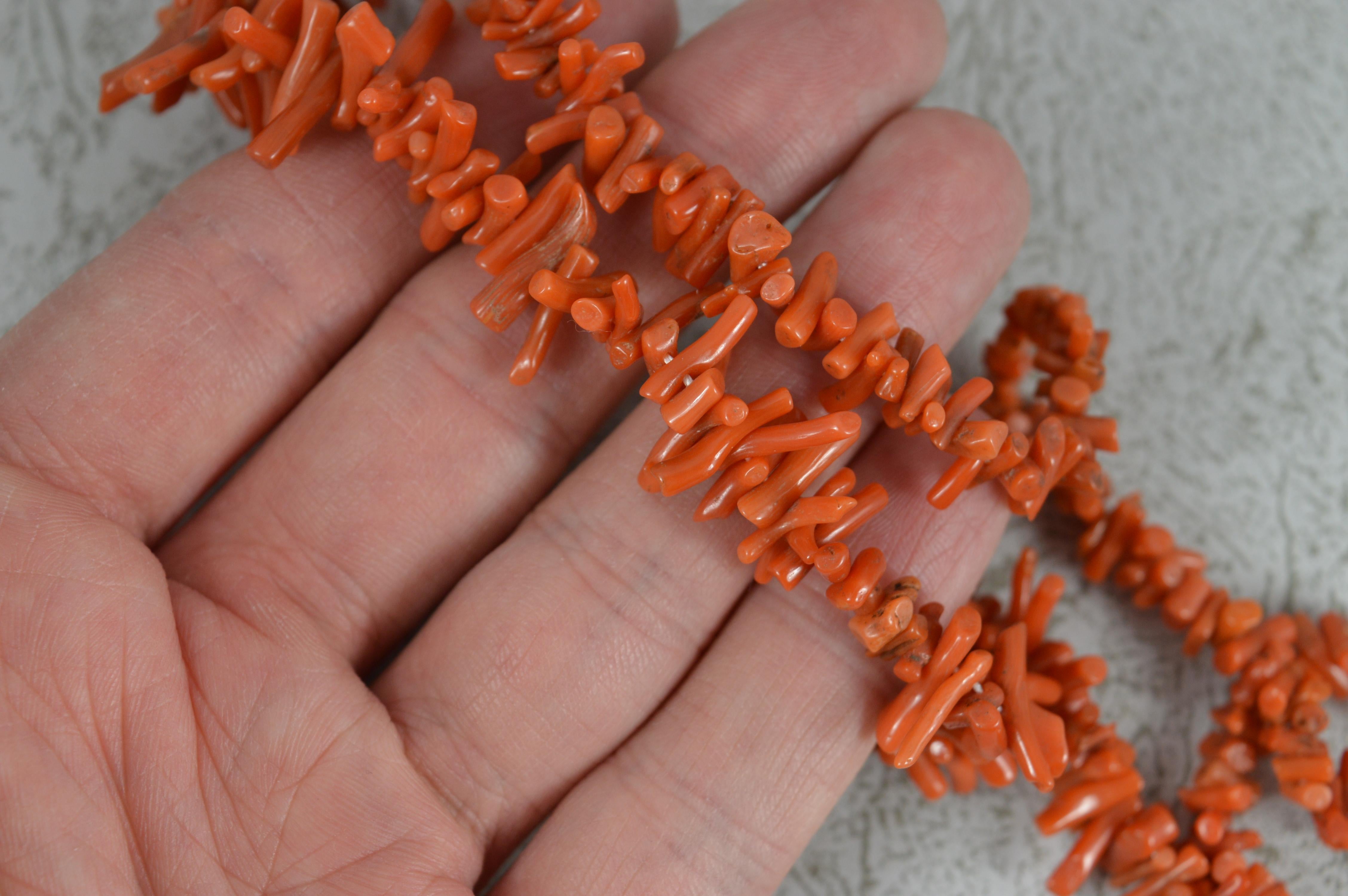 Women's Victorian 9 Carat Rose Gold and Coral Strand Necklace For Sale