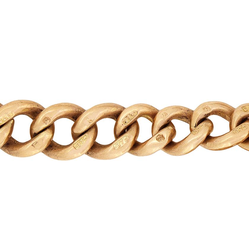 Vittoriano Victorian 9ct Rose Gold Albert Chain, c.1900s in vendita