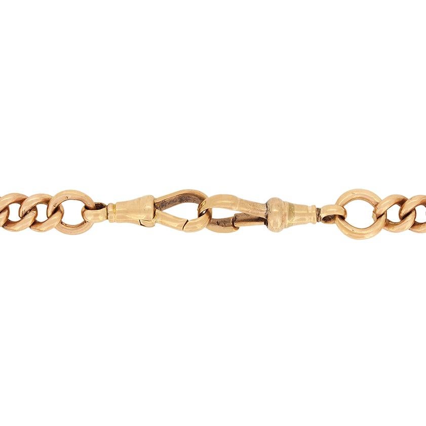 Victorian 9ct Rose Gold Albert Chain, c.1900s In condizioni buone in vendita a London, GB