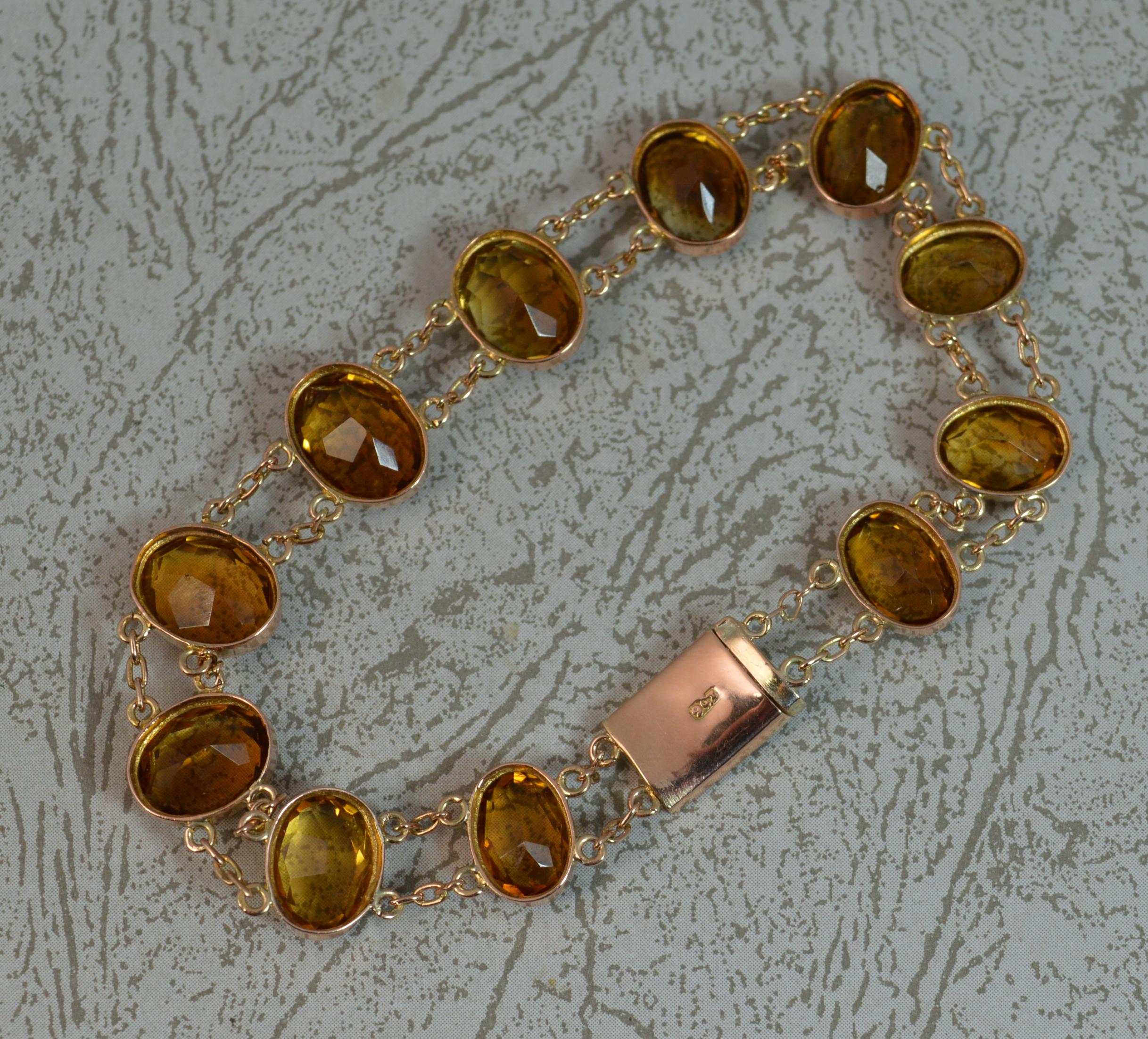 Victorian 9 Carat Rose Gold and Citrine Bracelet 1