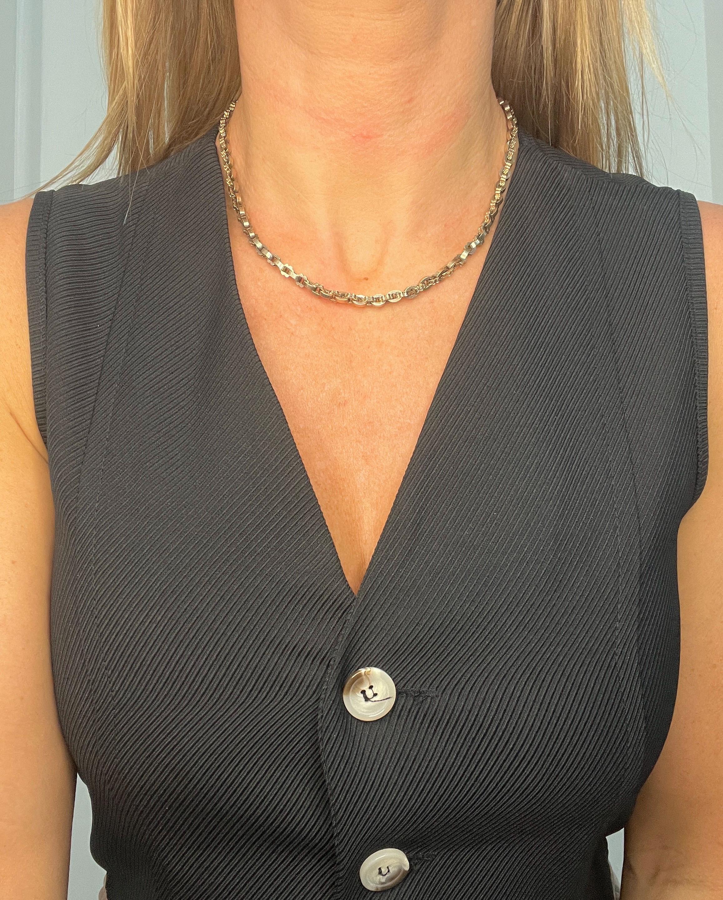 Collana vittoriana in oro rosa 9ct Fancy A Link - 17 3/4 di pollice in vendita 6