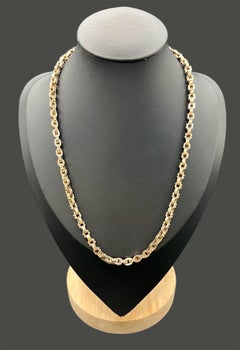 Victorian 9ct Rose Gold Fancy Rolo Link Chain Necklace - 17 3/4 Inch