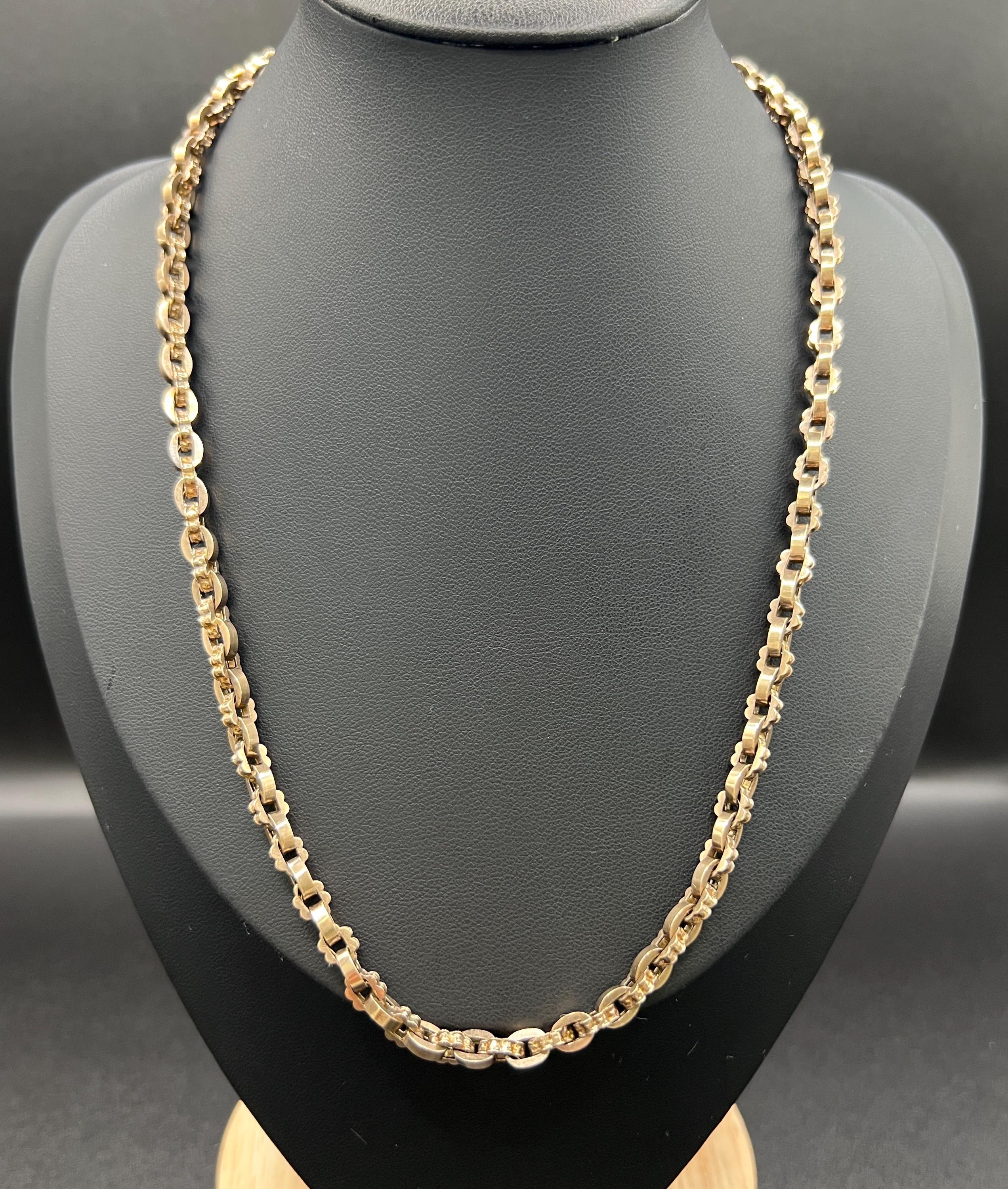 Vittoriano Collana vittoriana in oro rosa 9ct Fancy A Link - 17 3/4 di pollice in vendita