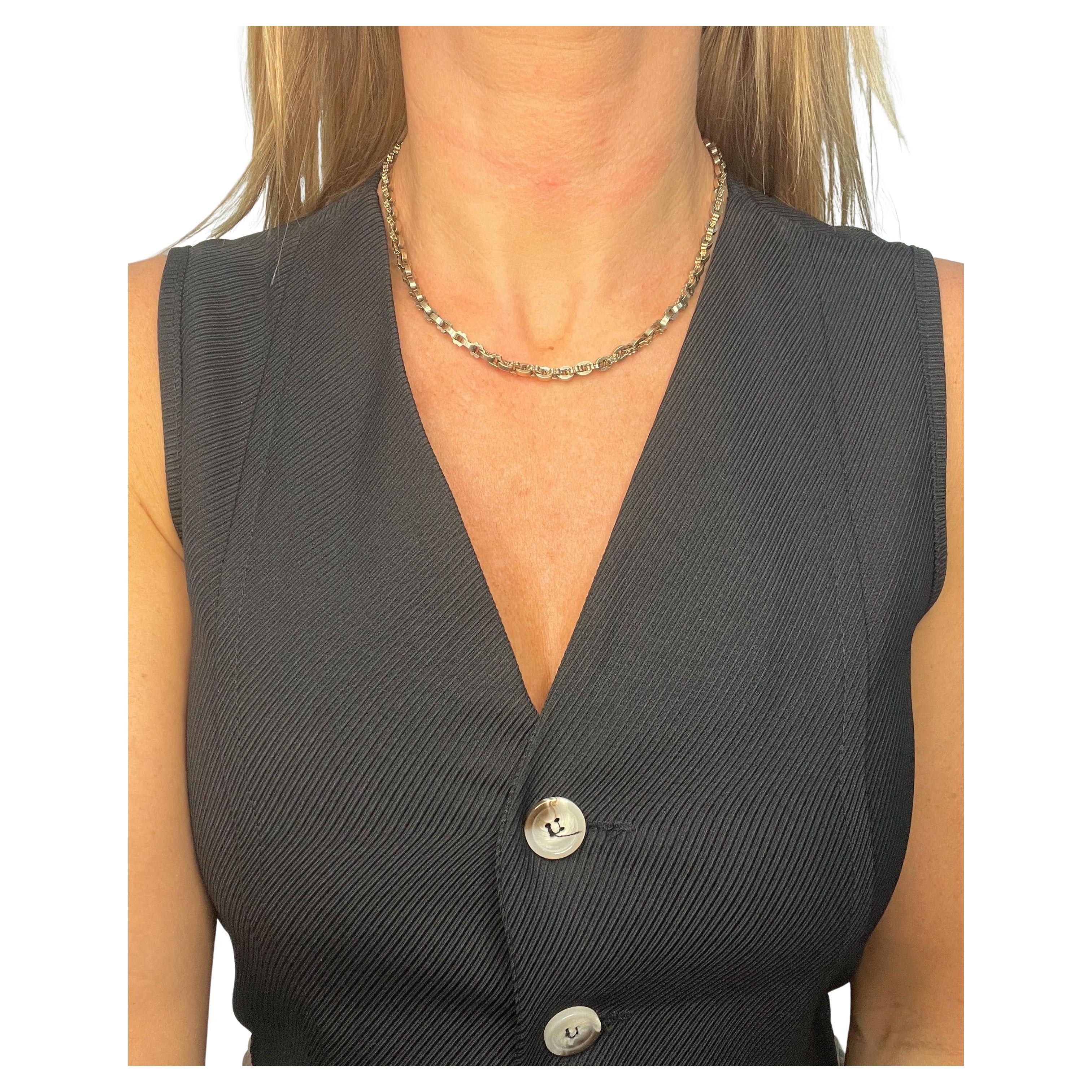 Collana vittoriana in oro rosa 9ct Fancy A Link - 17 3/4 di pollice in vendita