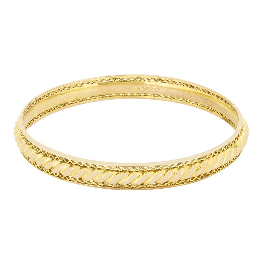 Victorian 9ct Rose Slave Bangle, c.1880s In Good Condition For Sale In London, GB