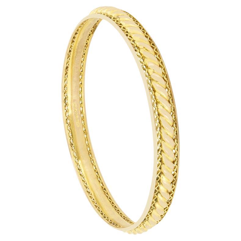 Victorian 9ct Rose Slave Bangle, c.1880s For Sale