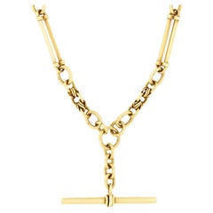 Victorian 9ct Trombone link Albert Chain, c.1900s