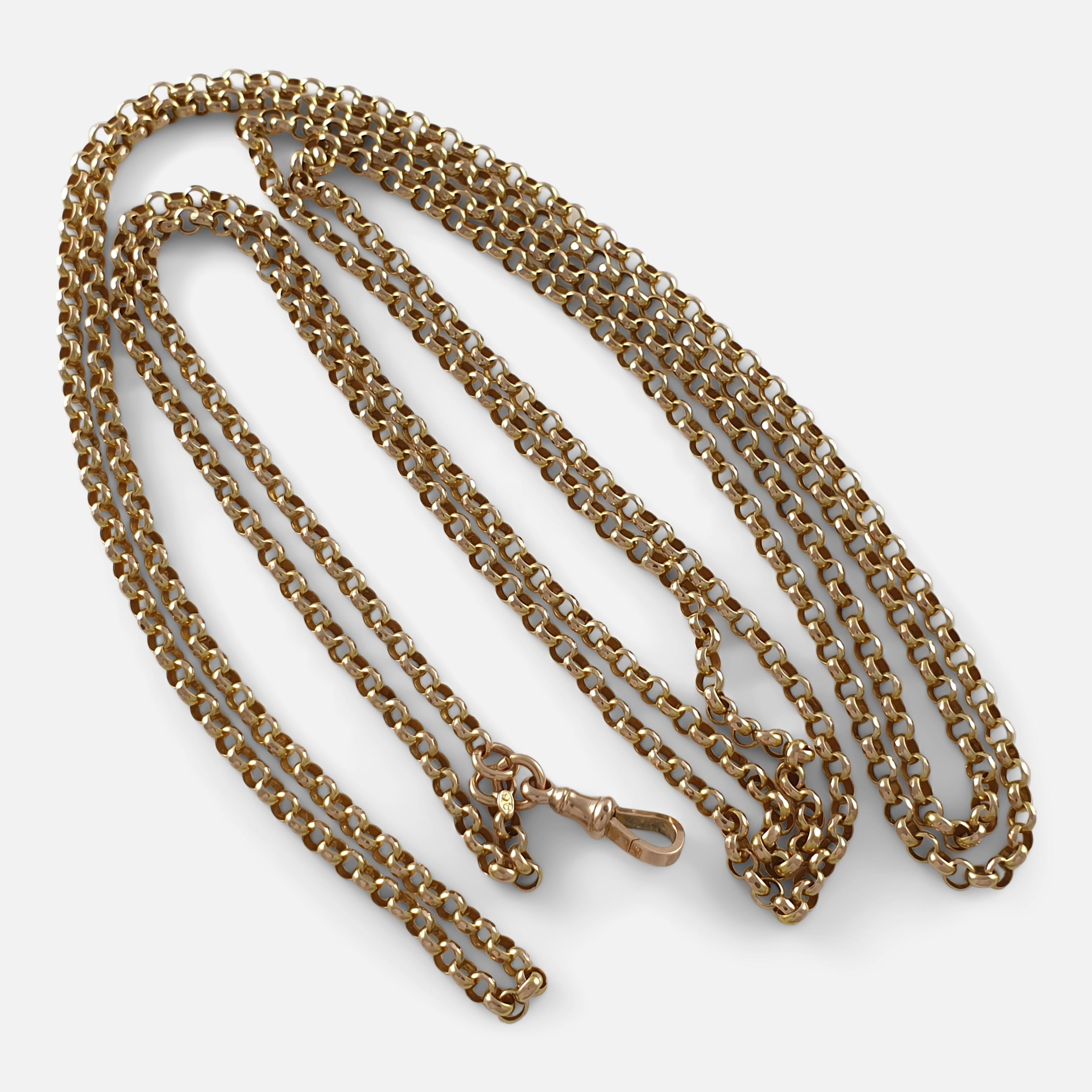 Victorian 9ct Yellow Gold Belcher Guard Chain 5