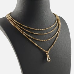 Victorian 9ct Yellow Gold Diamond Cut Belcher Guard Chain
