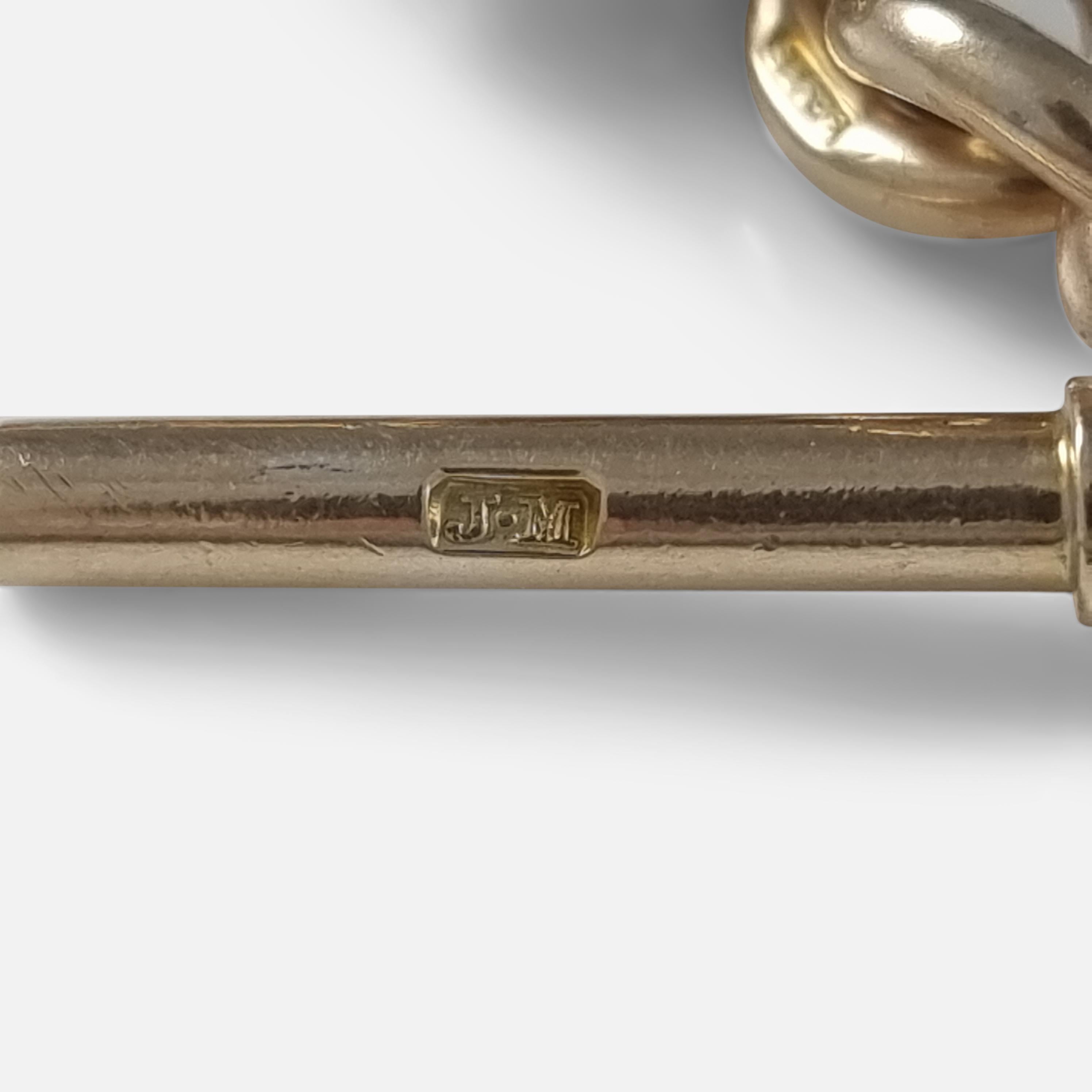 Victorian 9ct Yellow Gold Trombone Link Double Albert Watch Chain  4