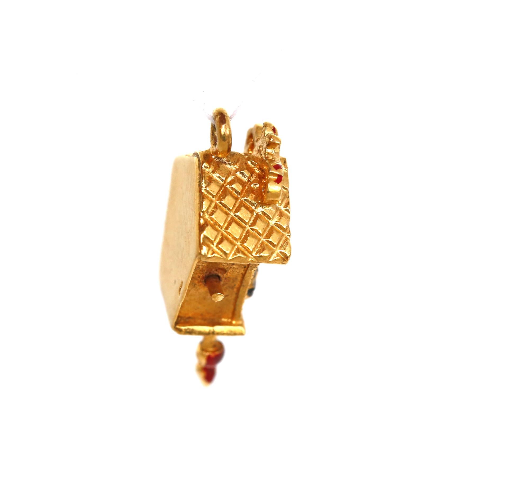 Victorian 9 Karat Gold Charms for Bracelet British Shoe Cuckoo-Clock 3