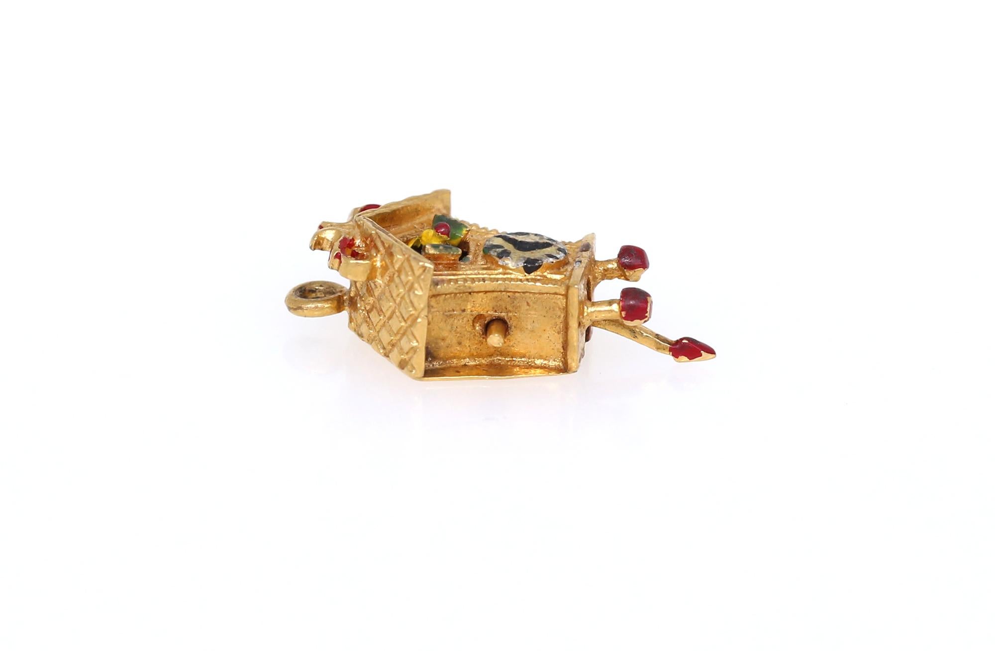 Victorian 9 Karat Gold Charms for Bracelet British Shoe Cuckoo-Clock 2