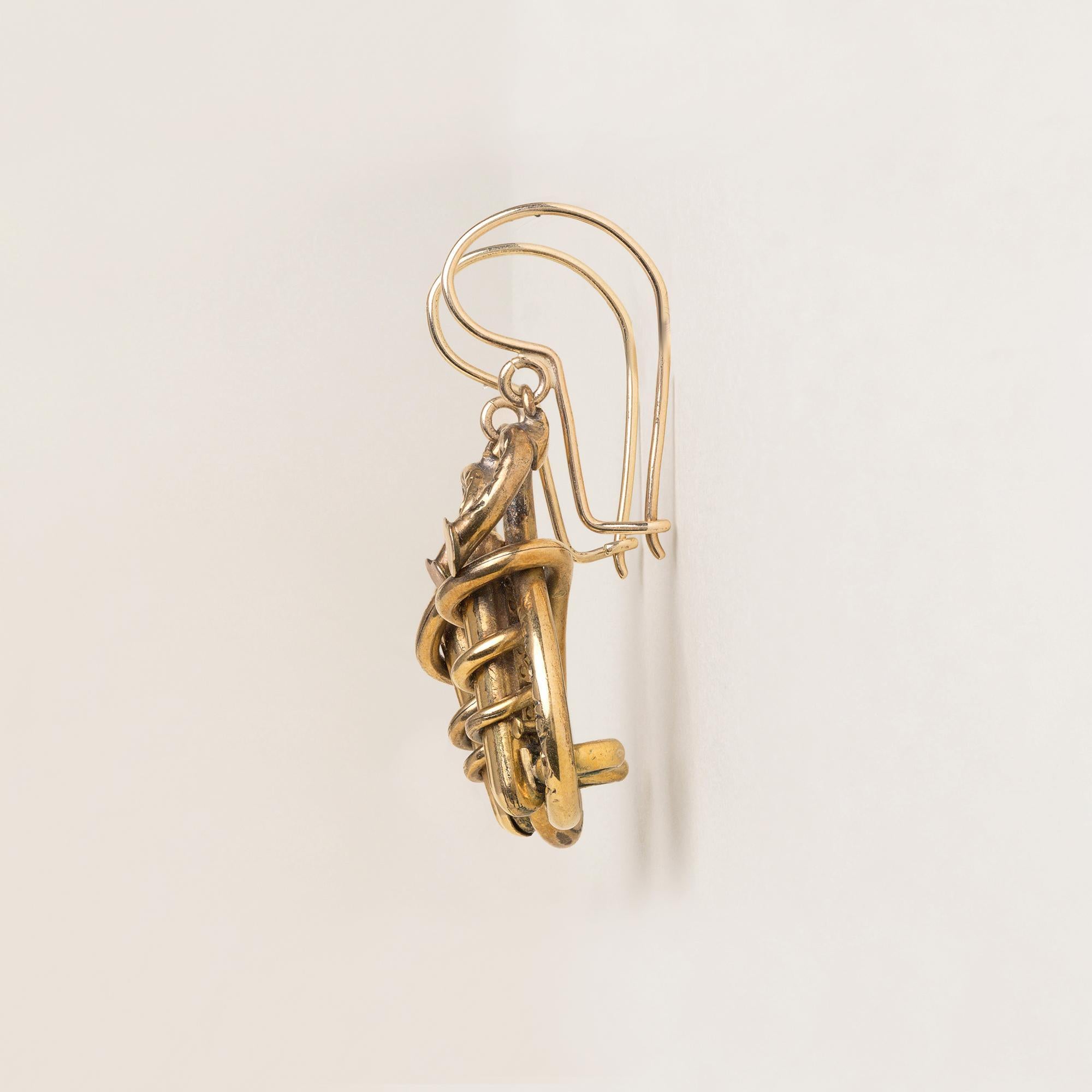 De las mujeres Pendientes Victorianos de Oro de 9K Pendientes Colgantes de Esmalte en venta