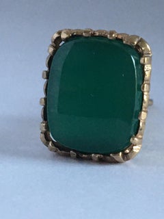 Victorian 9 Karat Gold Green Agate Antique Watch Fob Pendant