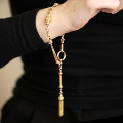 Victorian 9k Gold Leontine with Tassel Circa 1890