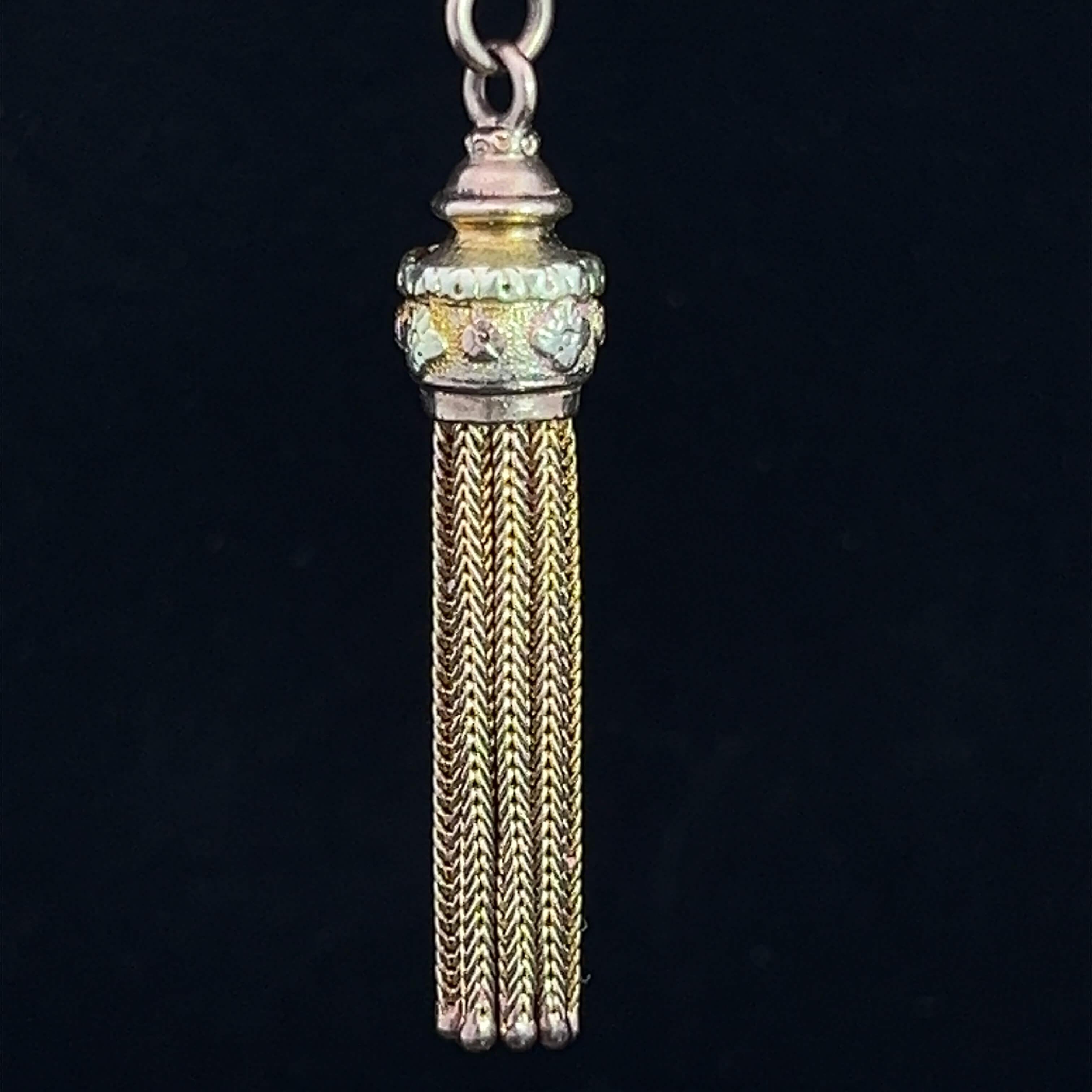 Victorian 9k Gold Leontine with Tassel Circa 1890 4