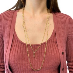 Victorian 9k Gold Navette Link Guard Chain Necklace