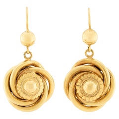 Victorian 9k Knot Motif Dangle Earrings