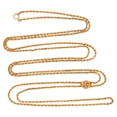 Collana vittoriana con catena a scorrimento in Opale e Perle 9k
