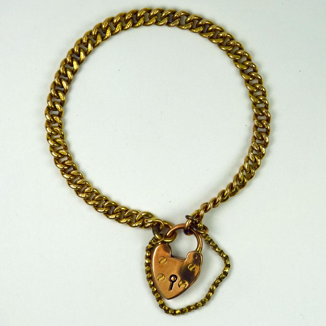 gold heart lock bracelet