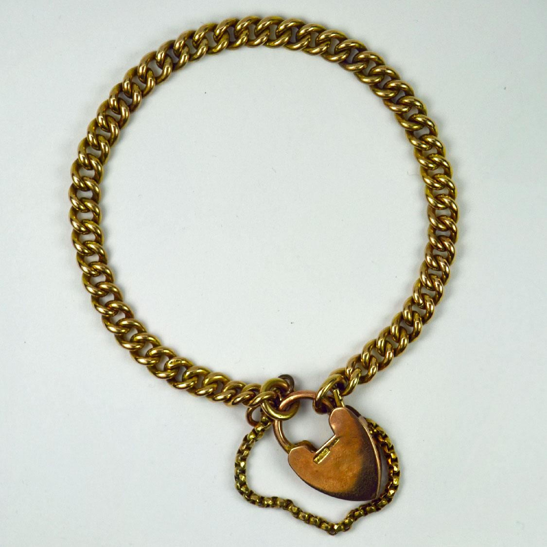 gold heart lock bracelet