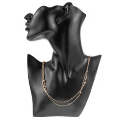 Victorian 9k Rose Gold Long Guard Chain Circa 1880