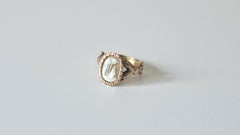 Victorian 9K Rose Gold Rebecca at the Well Shell Cameo Ring, Size 7.5