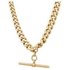 Collar victoriano de cadena de reloj de 9 quilates 16