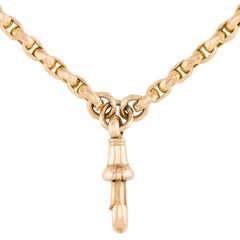 Victorian 9k Watch Chain Necklace 58.5"