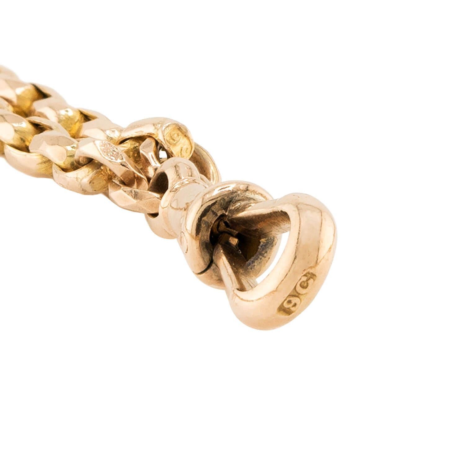 Collier victorien à chaîne de montre en 9k 58.5