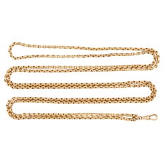 Victorian 9k Watch Chain Necklace 58.5"