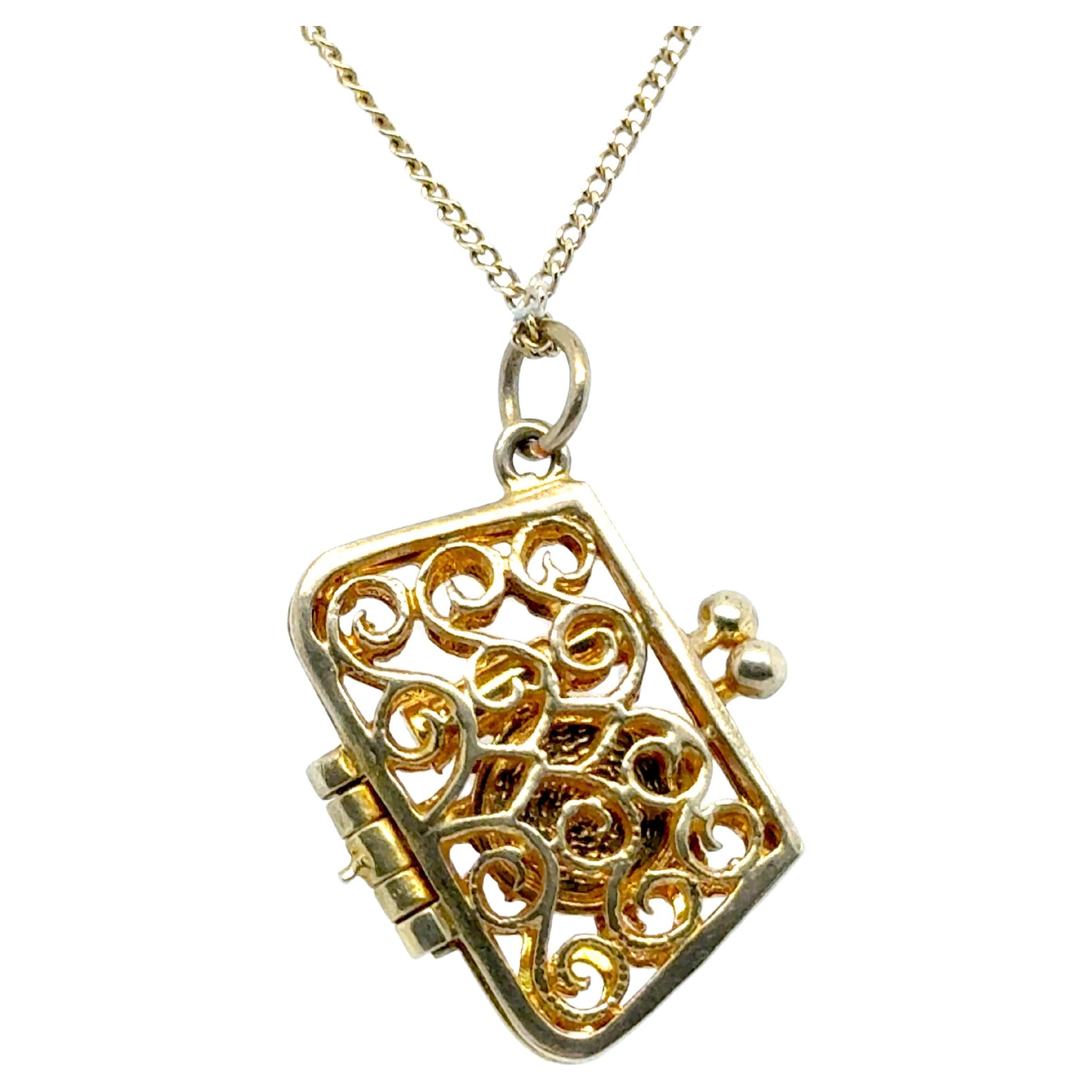 Victorian 9K Yellow Gold Handbag Purse Pendant Charm Antique Original 1890's fro