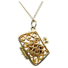 Victorian 9K Yellow Gold Handbag Purse Pendant Charm Antique Original 1890's fro