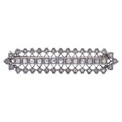 Victorian 9kt Gold and Silver Diamond Brooch – 1.94 cts Total, 1880's